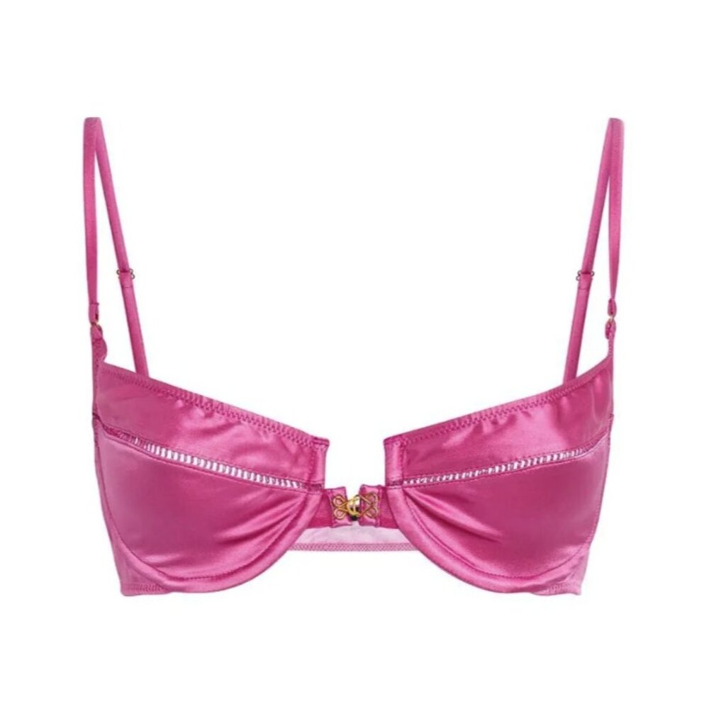 *** Kiki De Montparnasse Silk Temptress Demi Bra Pink ( 32DD )